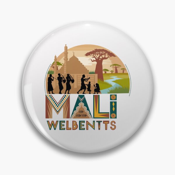 Item preview, Mali Welcomes Flag Map Timbuktu, Bamako, Niger River designed and sold by AnimalsDH305.