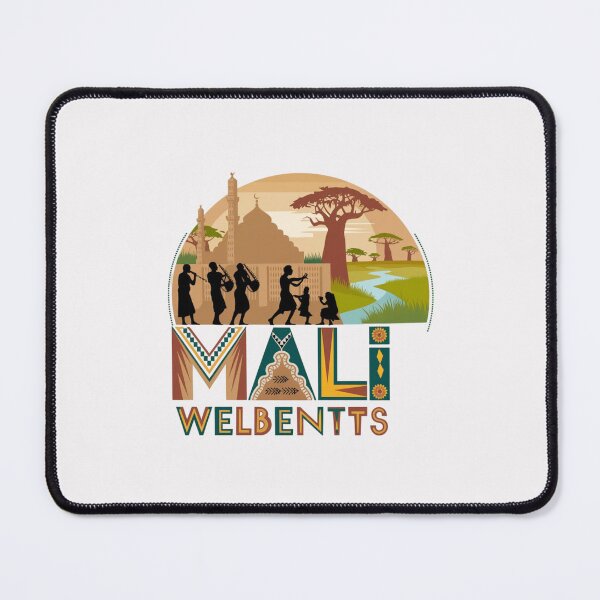 Item preview, Mali Welcomes Flag Map Timbuktu, Bamako, Niger River designed and sold by AnimalsDH305.