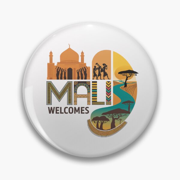 Item preview, Mali Welcomes Flag Map Timbuktu, Bamako, Niger River designed and sold by AnimalsDH305.