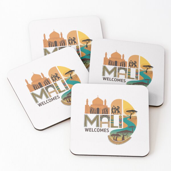 Item preview, Mali Welcomes Flag Map Timbuktu, Bamako, Niger River designed and sold by AnimalsDH305.