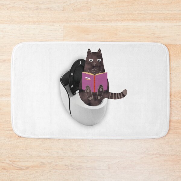 Item preview, Cat is study in bathroom designed and sold by Artist300DPI.