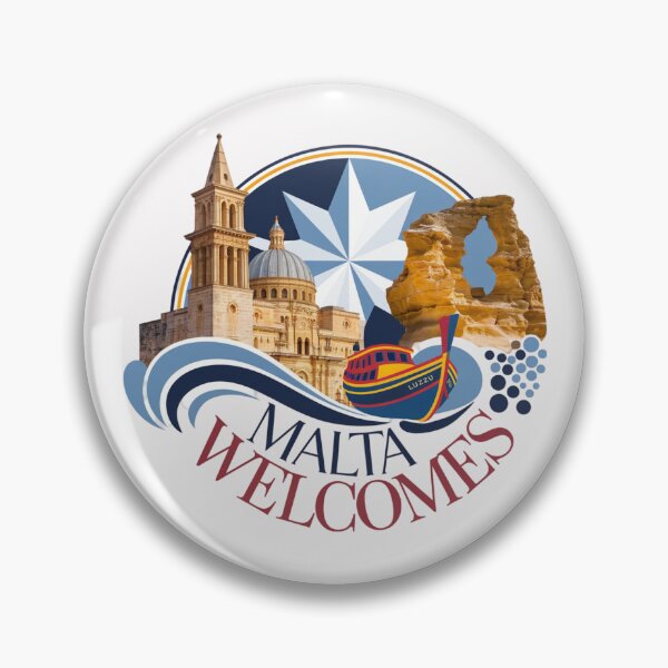Item preview, Malta Welcomes Flag Map Valletta, Gozo, Comino, Mdina designed and sold by AnimalsDH305.