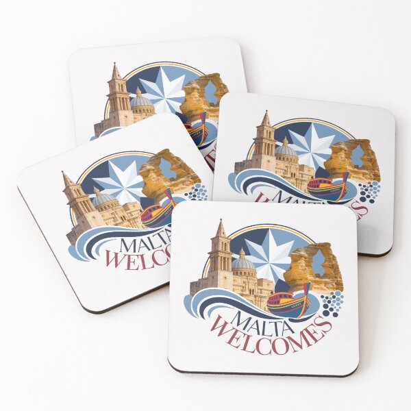 Item preview, Malta Welcomes Flag Map Valletta, Gozo, Comino, Mdina designed and sold by AnimalsDH305.