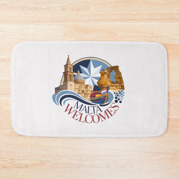 Item preview, Malta Welcomes Flag Map Valletta, Gozo, Comino, Mdina designed and sold by AnimalsDH305.