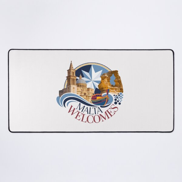 Item preview, Malta Welcomes Flag Map Valletta, Gozo, Comino, Mdina designed and sold by AnimalsDH305.