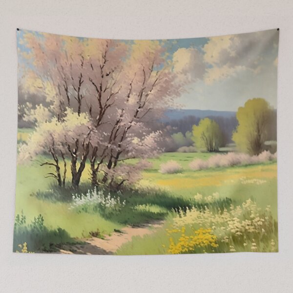 Item preview, Vintage Impressionist Landscape: Meadow Path in Spring | Impressionism | Landscape Artwork designed and sold by UnhingedBird.