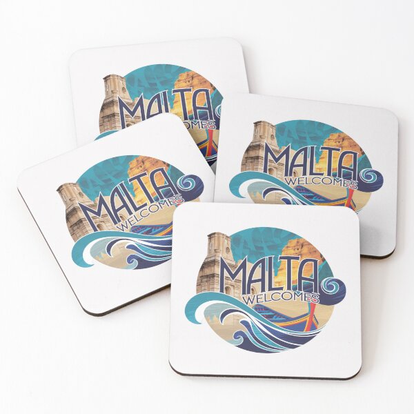 Item preview, Malta Welcomes Flag Map Valletta, Gozo, Comino, Mdina designed and sold by AnimalsDH305.