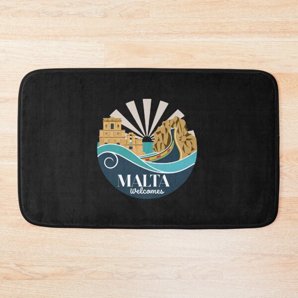 Item preview,  Malta Welcomes Flag Map Valletta, Gozo, Comino, Mdina designed and sold by AnimalsDH305.