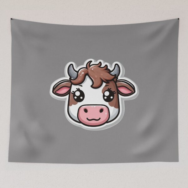 Item preview, Milking Shorthorn Cow Head  designed and sold by ArtistEmbrace.