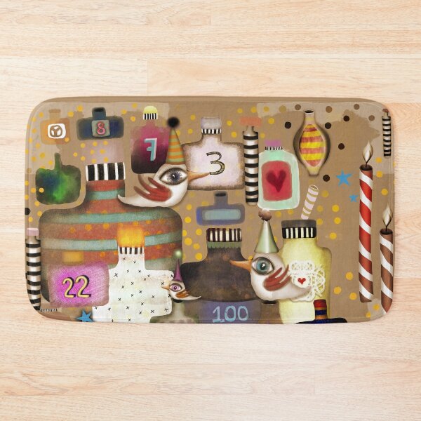 Item preview, Birthday-themed illustration 2025 featuring bottles Birds, a los of colors, magic joy. designed and sold by rupydetequila.