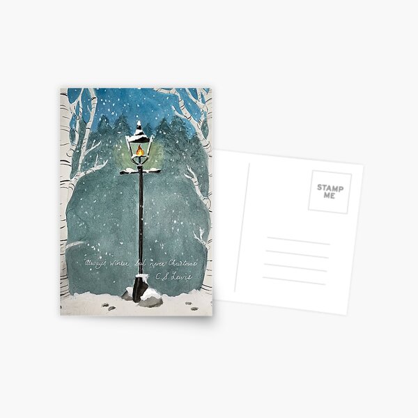 Item preview, The Lion the Witch and the Wardrobe Art Print, C.S. Lewis Art Print, Lamp Post Poster, Narnia Poster, Chronicles of Narnia, Narnia Quote designed and sold by booksnbobs.