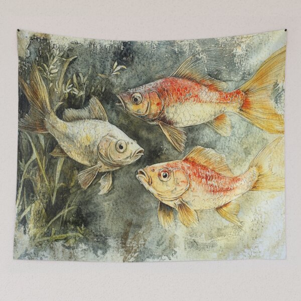 Item preview, Fish in an Aquarium Watercolor Sketch designed and sold by Sketch-Shack.