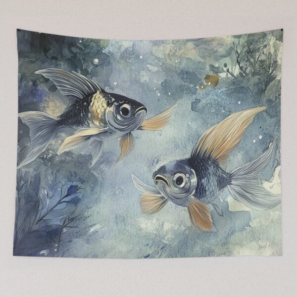Item preview, Fish in an Aquarium Watercolor Sketch designed and sold by Sketch-Shack.