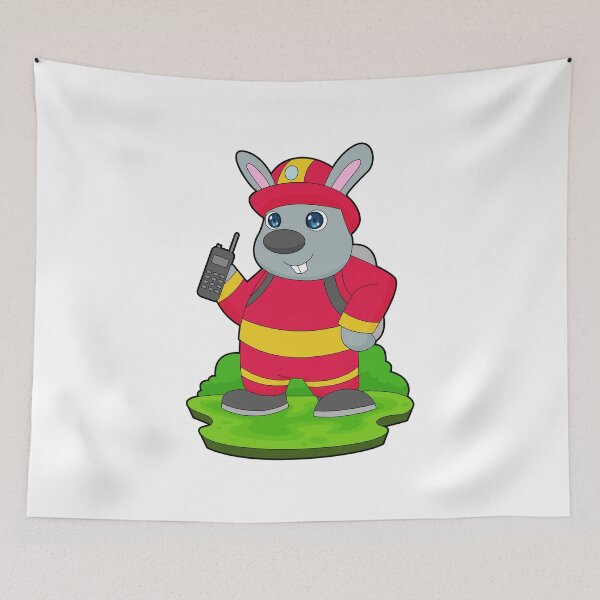 Item preview, Rabbit Firefighter Fire department designed and sold by Snabdesign84.