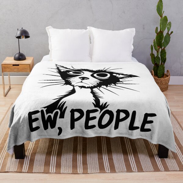 Item preview, Black Cat Ew, People Funny Gift for Introverts designed and sold by PrintCrafting.