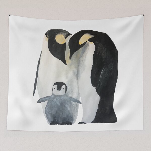 Item preview, Emperor Penguin Family Painting designed and sold by alicedesigns297.