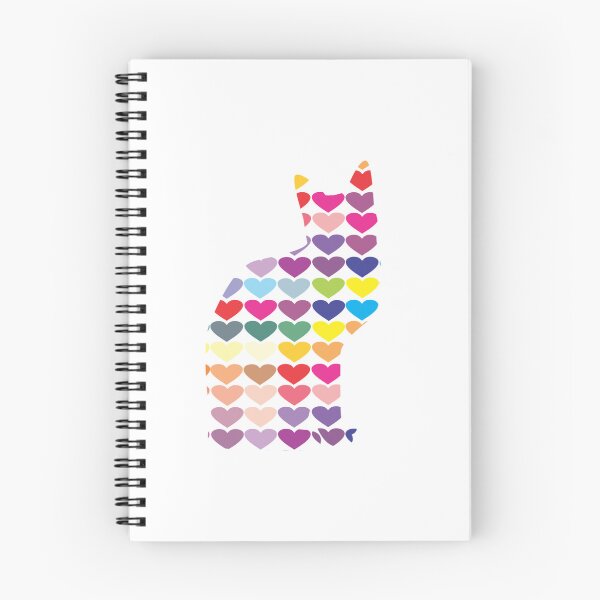 Item preview, Multicoloured Hearts Cat designed and sold by moonlovedesigns.