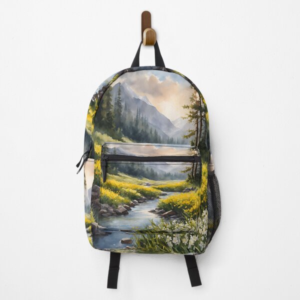 Item preview, Meadow Stream in Spring Landscape Watercolor Painting | Watercolor Landscape | Watercolor Art | Watercolor Scenery designed and sold by UnhingedBird.