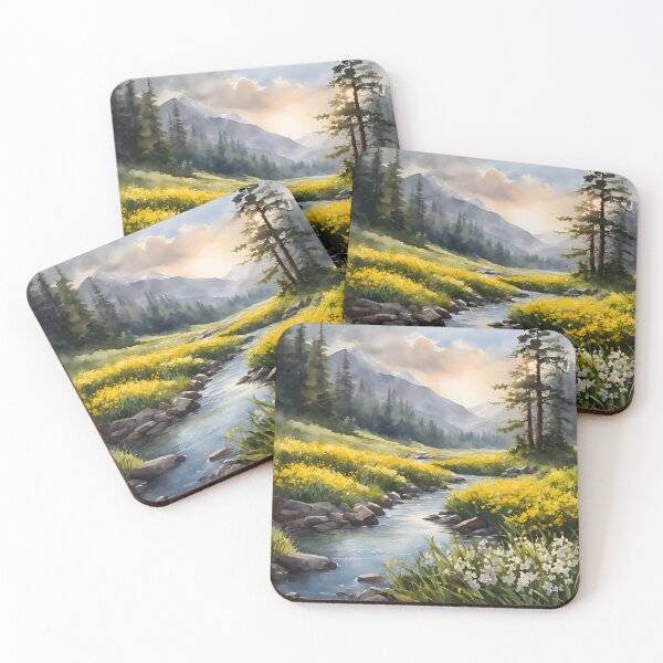 Item preview, Meadow Stream in Spring Landscape Watercolor Painting | Watercolor Landscape | Watercolor Art | Watercolor Scenery designed and sold by UnhingedBird.