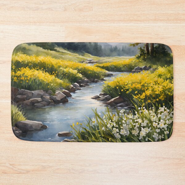 Item preview, Meadow Stream in Spring Landscape Watercolor Painting | Watercolor Landscape | Watercolor Art | Watercolor Scenery designed and sold by UnhingedBird.