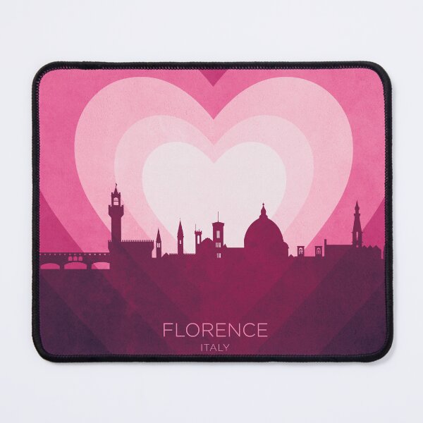 Item preview, Florence Italy Skyline Hearts Pink designed and sold by ArtPrints.
