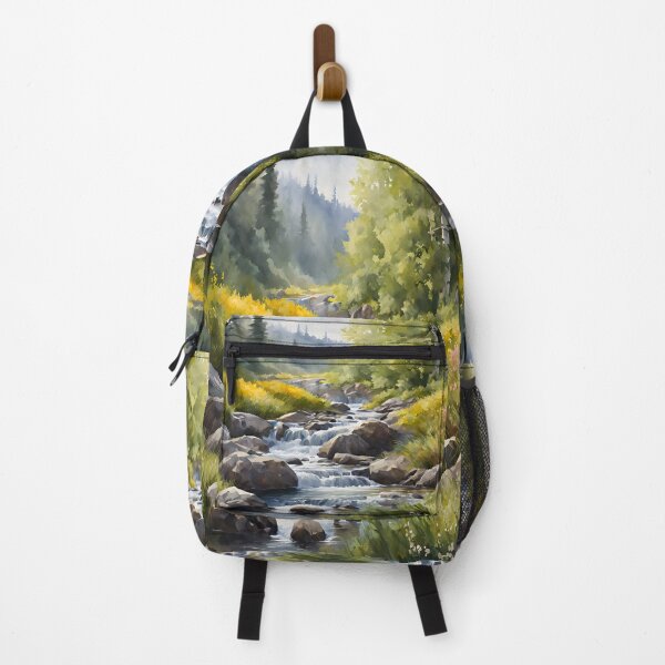 Item preview, Forest Stream in Spring Landscape Watercolor Painting | Watercolor Landscape | Watercolor Art | Watercolor Scenery designed and sold by UnhingedBird.