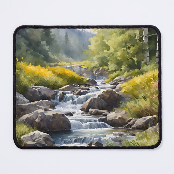 Item preview, Forest Stream in Spring Landscape Watercolor Painting | Watercolor Landscape | Watercolor Art | Watercolor Scenery designed and sold by UnhingedBird.