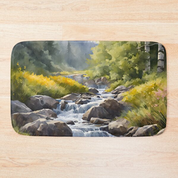 Item preview, Forest Stream in Spring Landscape Watercolor Painting | Watercolor Landscape | Watercolor Art | Watercolor Scenery designed and sold by UnhingedBird.