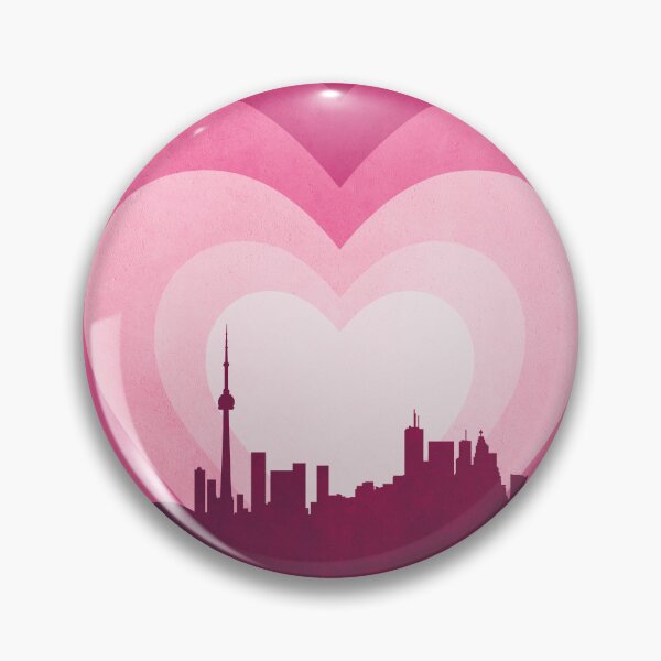 Item preview, Toronto Canada Skyline Hearts Pink designed and sold by ArtPrints.