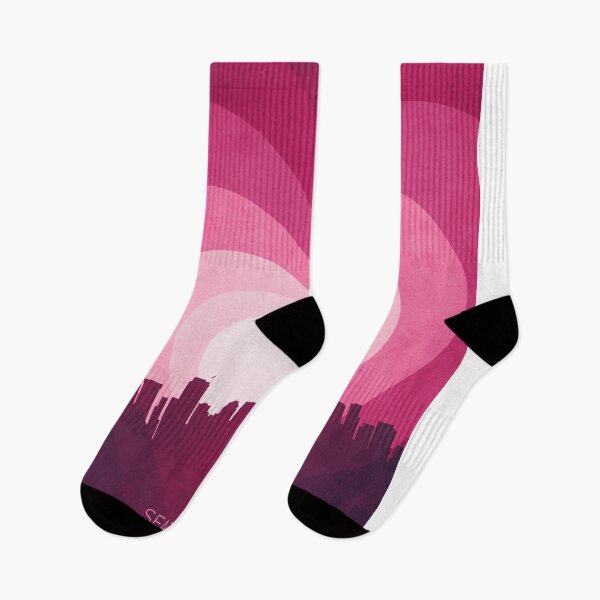 Item preview, Seattle Washington Skyline Hearts Pink designed and sold by ArtPrints.