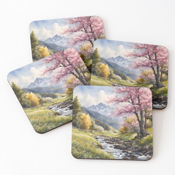 Item preview, Meadow Stream in Spring Landscape Watercolor Painting | Watercolor Landscape | Watercolor Art | Watercolor Scenery designed and sold by UnhingedBird.