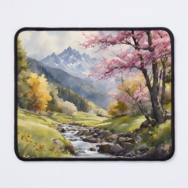 Item preview, Meadow Stream in Spring Landscape Watercolor Painting | Watercolor Landscape | Watercolor Art | Watercolor Scenery designed and sold by UnhingedBird.