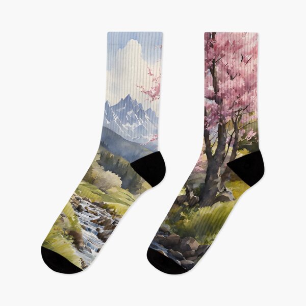 Item preview, Meadow Stream in Spring Landscape Watercolor Painting | Watercolor Landscape | Watercolor Art | Watercolor Scenery designed and sold by UnhingedBird.