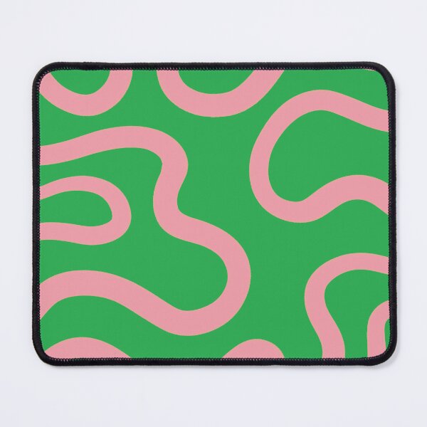 Item preview, Gum Pink curled lines on green designed and sold by dakokoni.