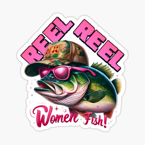 Vista previa del artículo con la obra «Reel Reel Women Fish! - Diseño de pesca atrevido y divertido para mujeres», diseñado y vendido por Canvas-Dreamer.