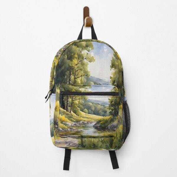 Item preview, Forest Stream in Summer Landscape Watercolor Painting | Watercolor Landscape | Watercolor Art | Watercolor Scenery designed and sold by UnhingedBird.