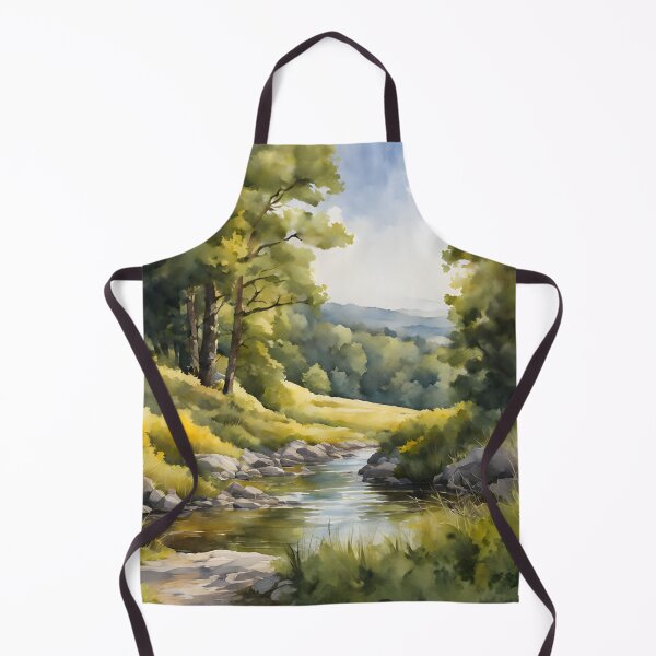 Item preview, Forest Stream in Summer Landscape Watercolor Painting | Watercolor Landscape | Watercolor Art | Watercolor Scenery designed and sold by UnhingedBird.