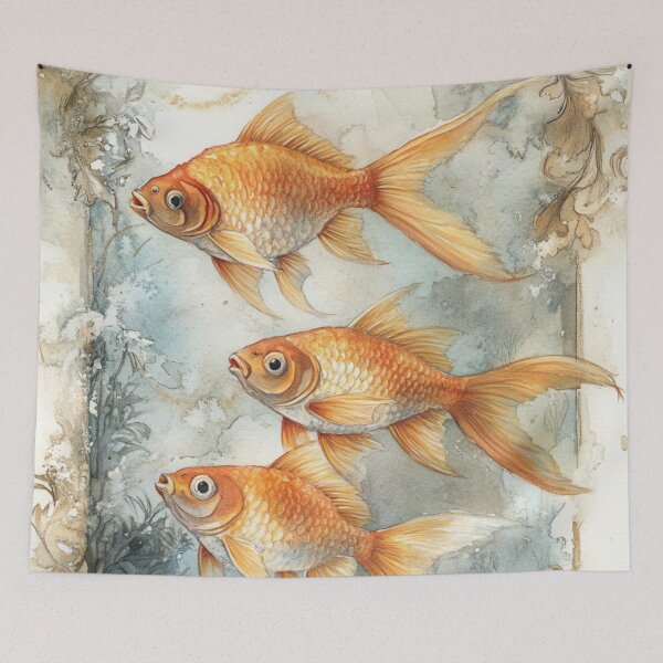Item preview, Fish in an Aquarium Watercolor Sketch designed and sold by Sketch-Shack.