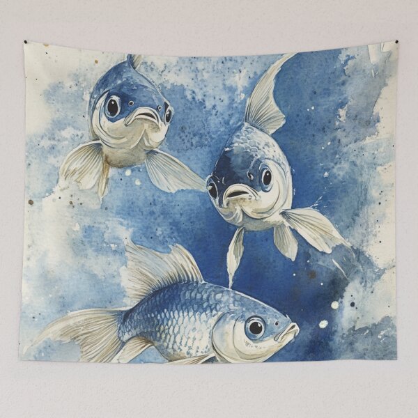 Item preview, Fish in an Aquarium Watercolor Sketch designed and sold by Sketch-Shack.