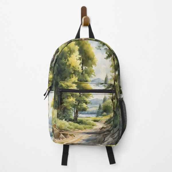 Item preview, Forest Path in Summer Landscape Watercolor Painting | Watercolor Landscape | Watercolor Art | Watercolor Scenery designed and sold by UnhingedBird.
