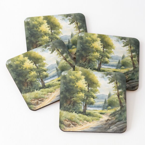 Item preview, Forest Path in Summer Landscape Watercolor Painting | Watercolor Landscape | Watercolor Art | Watercolor Scenery designed and sold by UnhingedBird.