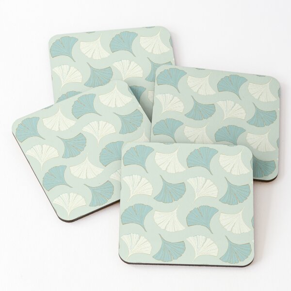Item preview, Falling ginkgo on pale sage designed and sold by LisaLeQuelenec.