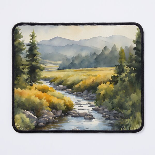 Item preview, Meadow Rivulet in Summer Landscape Watercolor Painting | Watercolor Landscape | Watercolor Art | Watercolor Scenery designed and sold by UnhingedBird.