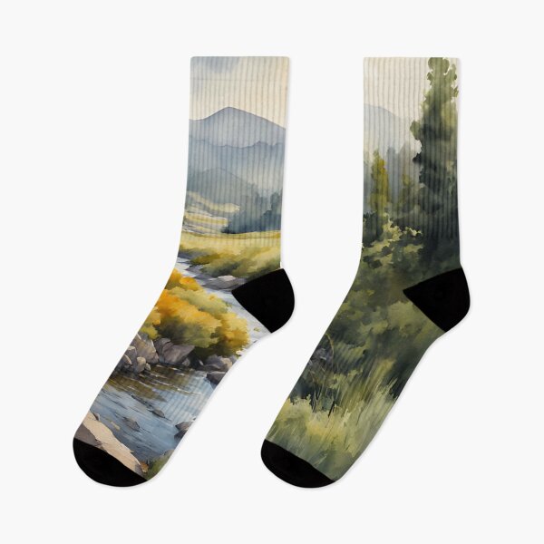 Item preview, Meadow Rivulet in Summer Landscape Watercolor Painting | Watercolor Landscape | Watercolor Art | Watercolor Scenery designed and sold by UnhingedBird.