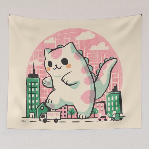 Item preview, Catzilla chasing treats designed and sold by Itouchedabee.