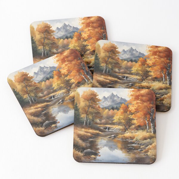 Item preview, Forest Stream in Autumn Landscape Watercolor Painting | Watercolor Landscape | Watercolor Art | Watercolor Scenery designed and sold by UnhingedBird.