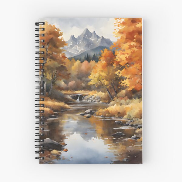 Item preview, Forest Stream in Autumn Landscape Watercolor Painting | Watercolor Landscape | Watercolor Art | Watercolor Scenery designed and sold by UnhingedBird.