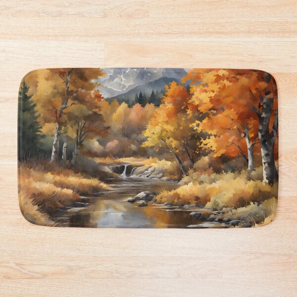 Item preview, Forest Stream in Autumn Landscape Watercolor Painting | Watercolor Landscape | Watercolor Art | Watercolor Scenery designed and sold by UnhingedBird.