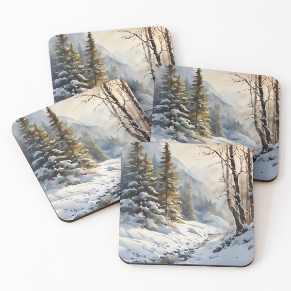 Item preview, Forest Rivulet in Winter Landscape Watercolor Painting | Watercolor Landscape | Watercolor Art | Watercolor Scenery designed and sold by UnhingedBird.