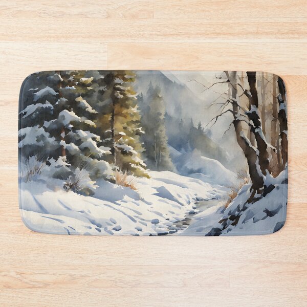 Item preview, Forest Rivulet in Winter Landscape Watercolor Painting | Watercolor Landscape | Watercolor Art | Watercolor Scenery designed and sold by UnhingedBird.